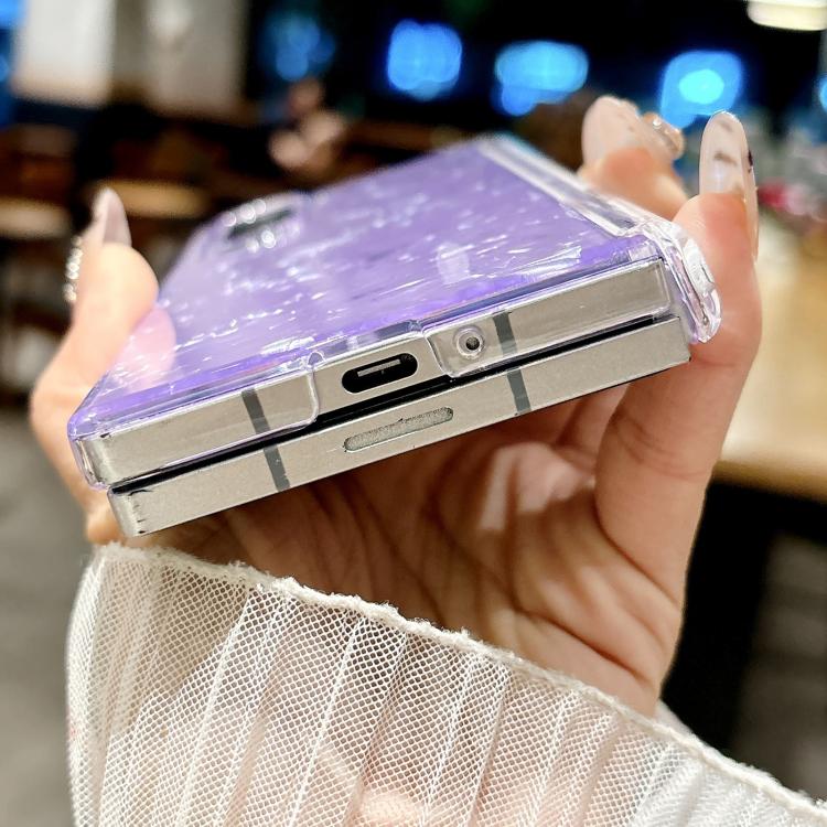 Custodia per telefono con texture a guscio perlato ad asse magnetico, For Samsung Galaxy Z Fold5 5G, For Samsung Galaxy Z Fold4 5G