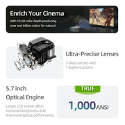 AUN AKEY9S Proiettore intelligente con display autofocus WIFI e risoluzione 1080P 1000ANSI, US Plug, UK Plug, AU Plug, EU Plug