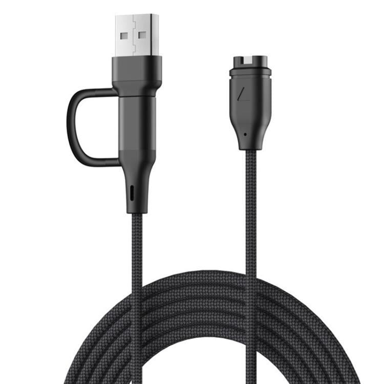 Cavo di ricarica per smartwatch xDfind 2 in 1 con porte Type-C e USB-A, lunghezza: 1 m, For Garmin Fenix 8 / 7X / 6S Pro