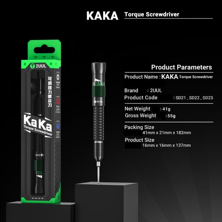 2UUL KAKA Avvitatore magnetico a coppia regolabile, Tri-Point 0.6, Philips 1.2, Pentalobe 0.8
