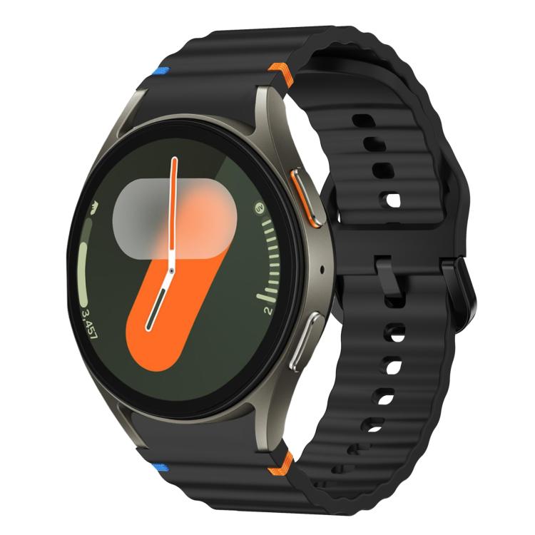 Cinturino per orologio in silicone con fibbia colorata e trama ondulata cucita xDfind, For Samsung Galaxy Watch FE / 7 / 6 / 5 / 4, For Samsung Galaxy Watch6 / Watch6 Classic, For Samsung Galaxy Watch5 / Watch5 Pro                                      ...