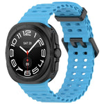 Cinturino per orologio in silicone con doppia fibbia Ocean Hole xDfind, For Samsung Galaxy Watch Ultra 47mm / Ultra 2025