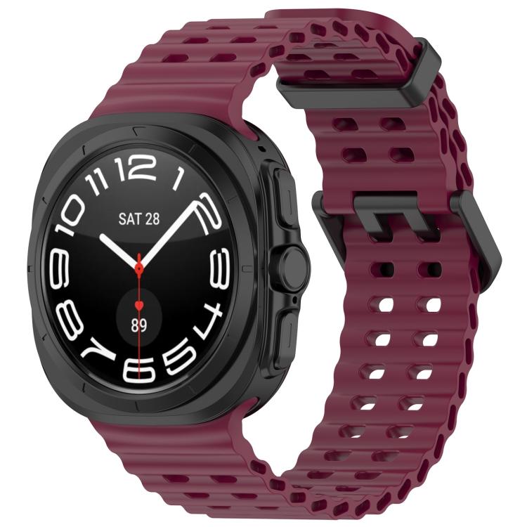 Cinturino per orologio in silicone con doppia fibbia Ocean Hole xDfind, For Samsung Galaxy Watch Ultra 47mm / Ultra 2025
