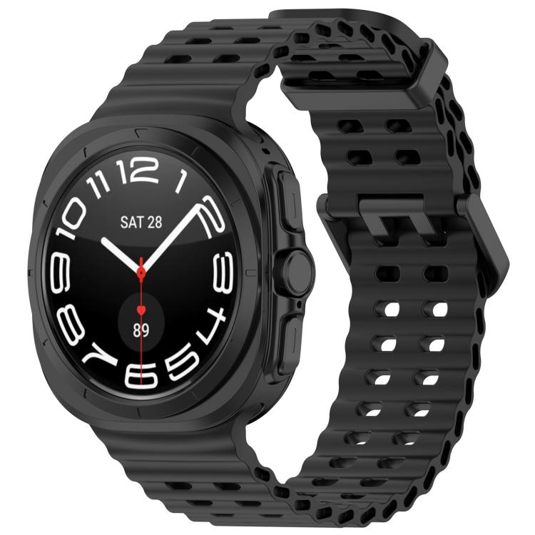 Cinturino per orologio in silicone con doppia fibbia Ocean Hole xDfind, For Samsung Galaxy Watch Ultra 47mm / Ultra 2025