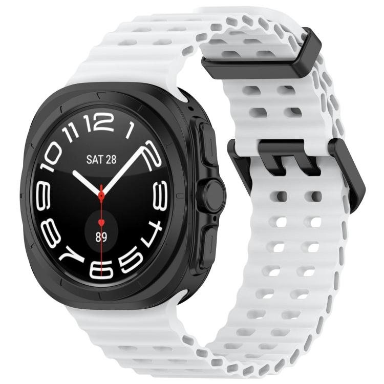 Cinturino per orologio in silicone con doppia fibbia Ocean Hole xDfind, For Samsung Galaxy Watch Ultra 47mm / Ultra 2025