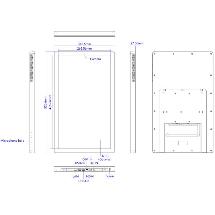 Macchina pubblicitaria con schermo IPS 21,5" Android 14