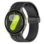 Cinturino per orologio xDfind Fold con fibbia magnetica nera in silicone, For Samsung Galaxy Watch7 / FE / 6 / 5 / 4, For Samsung Galaxy Watch6 / Watch6 Classic, For Samsung Galaxy Watch5 / Watch5 Pro, For Samsung Galaxy Watch4 / Watch4 Classic        ...