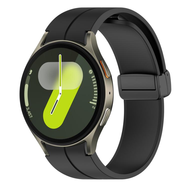 Cinturino per orologio xDfind Fold con fibbia magnetica nera in silicone, For Samsung Galaxy Watch7 / FE / 6 / 5 / 4, For Samsung Galaxy Watch6 / Watch6 Classic, For Samsung Galaxy Watch5 / Watch5 Pro, For Samsung Galaxy Watch4 / Watch4 Classic        ...