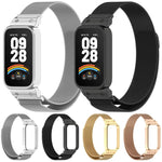 Cornice per orologio xDfind con cinturino magnetico in metallo integrato., For Xiaomi Band 10 Pro/9 Pro/Redmi Watch 6/5/4, For Redmi Watch 5 / Watch 4, For Redmi Band 3 / Xiaomi Smart Band 9 Active, For Redmi Band 2 / Xiaomi Smart Band 8 Active