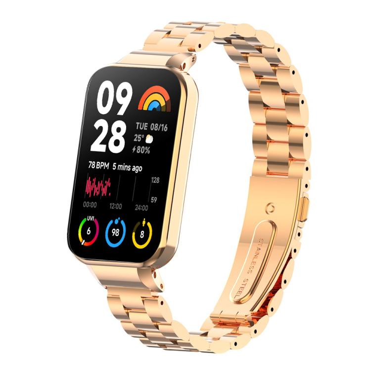 Cinturino in metallo con tre perline integrate per orologio xDfind, For Xiaomi Band 10 Pro/9 Pro/Redmi Watch 6/5/4, For Redmi Watch 5, For Redmi Band 3 / Xiaomi Smart Band 9 Active, For Redmi Watch 4, For Redmi Band 2 / Xiaomi Smart Band 8 Active      ...