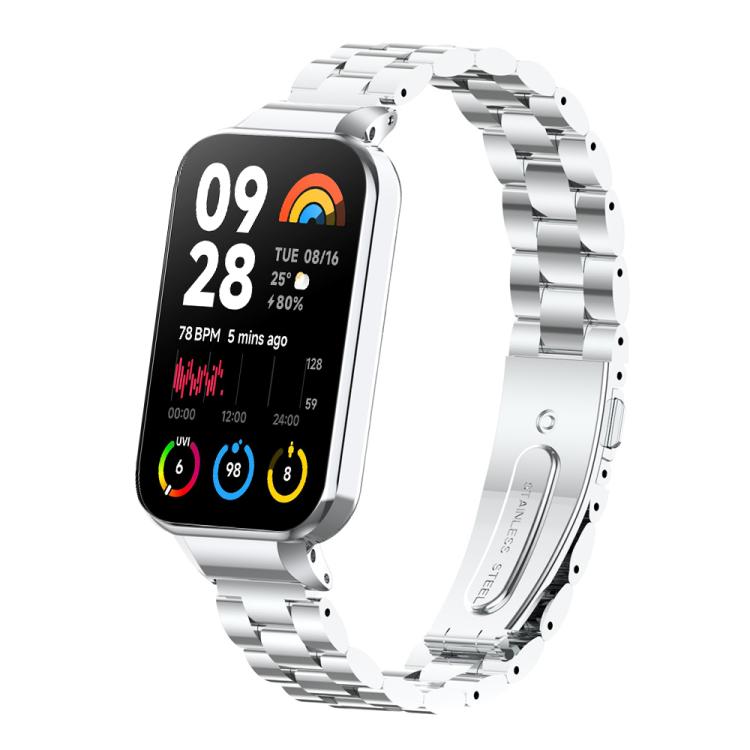 Cinturino in metallo con tre perline integrate per orologio xDfind, For Xiaomi Band 10 Pro/9 Pro/Redmi Watch 6/5/4, For Redmi Watch 5, For Redmi Band 3 / Xiaomi Smart Band 9 Active, For Redmi Watch 4, For Redmi Band 2 / Xiaomi Smart Band 8 Active      ...