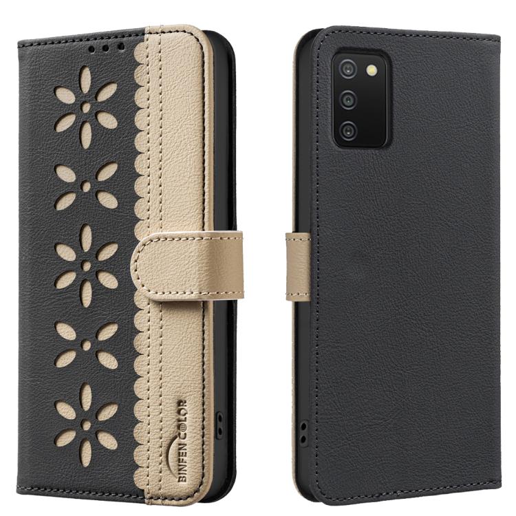 Custodia per telefono in pelle con motivo floreale traforato e protezione RFID., For Samsung Galaxy A13, For Samsung Galaxy A52 / A52S, For Samsung Galaxy A02S / A03S, For Samsung Galaxy A22 4G