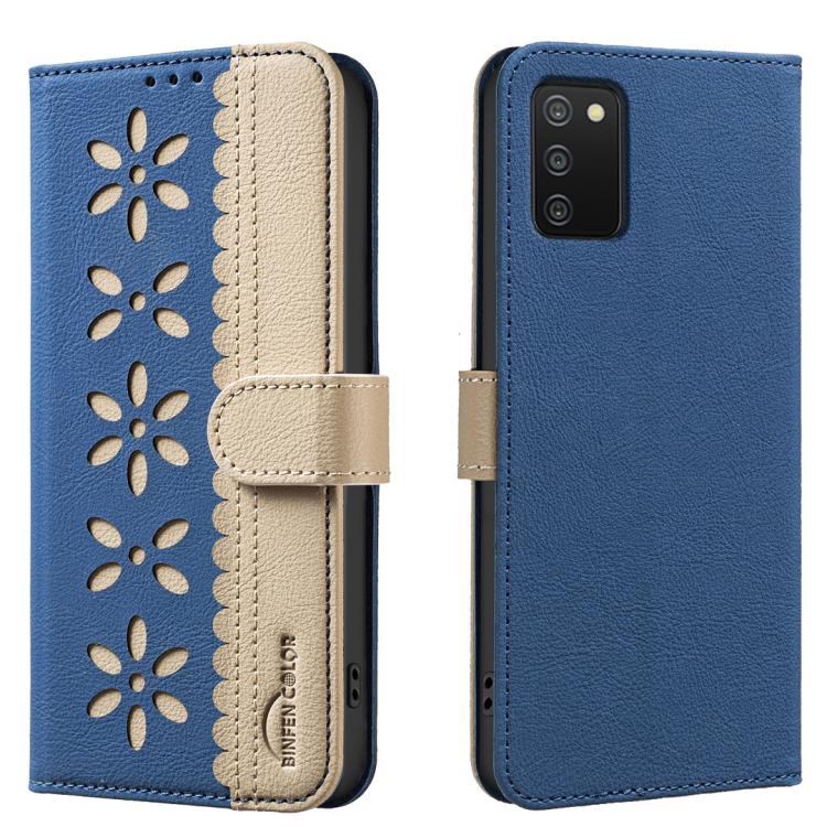 Custodia per telefono in pelle con motivo floreale traforato e protezione RFID., For Samsung Galaxy A13, For Samsung Galaxy A52 / A52S, For Samsung Galaxy A02S / A03S, For Samsung Galaxy A22 4G