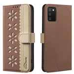 Custodia per telefono in pelle con motivo floreale traforato e protezione RFID., For Samsung Galaxy A13, For Samsung Galaxy A52 / A52S, For Samsung Galaxy A02S / A03S, For Samsung Galaxy A22 4G