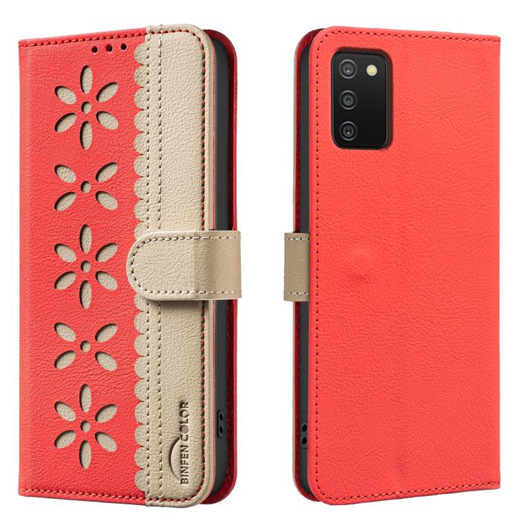 Custodia per telefono in pelle con motivo floreale traforato e protezione RFID., For Samsung Galaxy A13, For Samsung Galaxy A52 / A52S, For Samsung Galaxy A02S / A03S, For Samsung Galaxy A22 4G