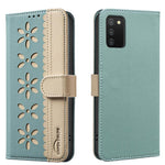 Custodia per telefono in pelle con motivo floreale traforato e protezione RFID., For Samsung Galaxy A13, For Samsung Galaxy A52 / A52S, For Samsung Galaxy A02S / A03S, For Samsung Galaxy A22 4G