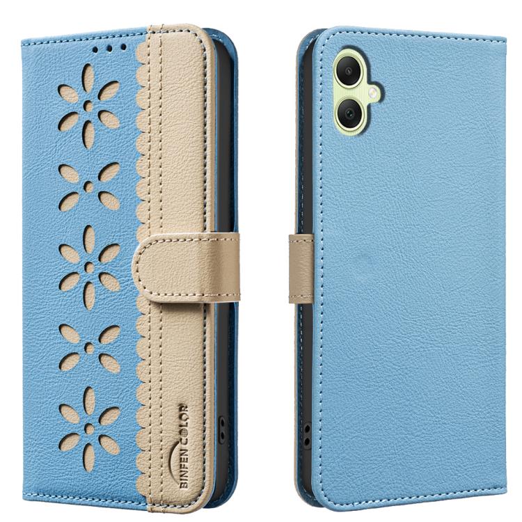 Custodia per telefono in pelle con motivo floreale traforato e protezione RFID., For Samsung Galaxy A35 5G, For Samsung Galaxy A05, For Samsung Galaxy A05S, For Samsung Galaxy A24 4G