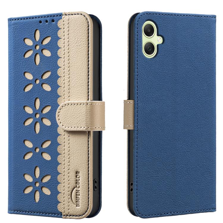 Custodia per telefono in pelle con motivo floreale traforato e protezione RFID., For Samsung Galaxy A37 5G, For Samsung Galaxy A27 5G, For Samsung Galaxy A06, For Samsung Galaxy A36 5G / A56 5G