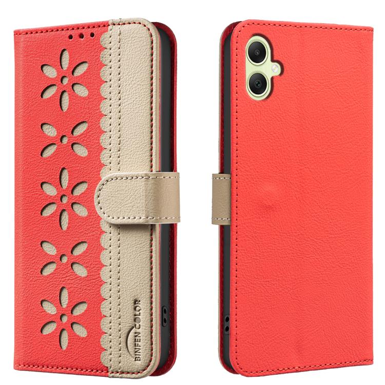 Custodia per telefono in pelle con motivo floreale traforato e protezione RFID., For Samsung Galaxy A37 5G, For Samsung Galaxy A27 5G, For Samsung Galaxy A06, For Samsung Galaxy A36 5G / A56 5G