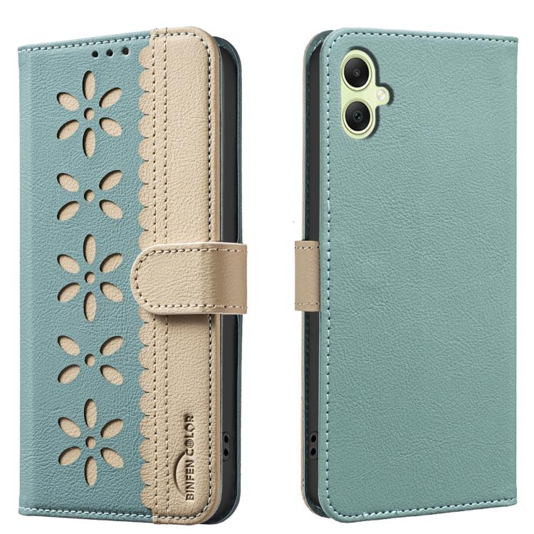 Custodia per telefono in pelle con motivo floreale traforato e protezione RFID., For Samsung Galaxy A37 5G, For Samsung Galaxy A27 5G, For Samsung Galaxy A06, For Samsung Galaxy A36 5G / A56 5G