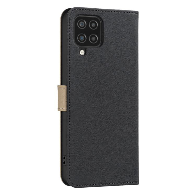 Custodia per telefono in pelle con motivo floreale traforato e protezione RFID., For Samsung Galaxy A12