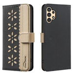 Custodia per telefono in pelle con motivo floreale traforato e protezione RFID., For Samsung Galaxy A13, For Samsung Galaxy A52 / A52S, For Samsung Galaxy A02S / A03S, For Samsung Galaxy A22 4G