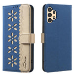 Custodia per telefono in pelle con motivo floreale traforato e protezione RFID., For Samsung Galaxy A13, For Samsung Galaxy A52 / A52S, For Samsung Galaxy A02S / A03S, For Samsung Galaxy A22 4G