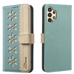 Custodia per telefono in pelle con motivo floreale traforato e protezione RFID., For Samsung Galaxy A13, For Samsung Galaxy A52 / A52S, For Samsung Galaxy A02S / A03S, For Samsung Galaxy A22 4G
