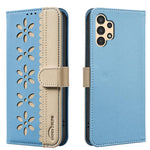 Custodia per telefono in pelle con motivo floreale traforato e protezione RFID., For Samsung Galaxy A13, For Samsung Galaxy A52 / A52S, For Samsung Galaxy A02S / A03S, For Samsung Galaxy A22 4G