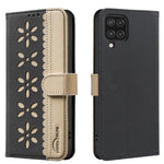 Custodia per telefono in pelle con motivo floreale traforato e protezione RFID., For Samsung Galaxy A13, For Samsung Galaxy A52 / A52S, For Samsung Galaxy A02S / A03S, For Samsung Galaxy A22 4G