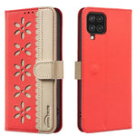 Custodia per telefono in pelle con motivo floreale traforato e protezione RFID., For Samsung Galaxy A13, For Samsung Galaxy A52 / A52S, For Samsung Galaxy A02S / A03S, For Samsung Galaxy A22 4G