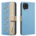 Custodia per telefono in pelle con motivo floreale traforato e protezione RFID., For Samsung Galaxy A13, For Samsung Galaxy A52 / A52S, For Samsung Galaxy A02S / A03S, For Samsung Galaxy A22 4G
