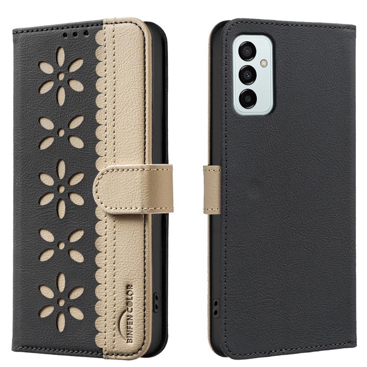 Custodia per telefono in pelle con motivo floreale traforato e protezione RFID., For Samsung Galaxy A23 / M23 / M13 4G, For Samsung Galaxy A53, For Samsung Galaxy A73, For Samsung Galaxy A33 5G