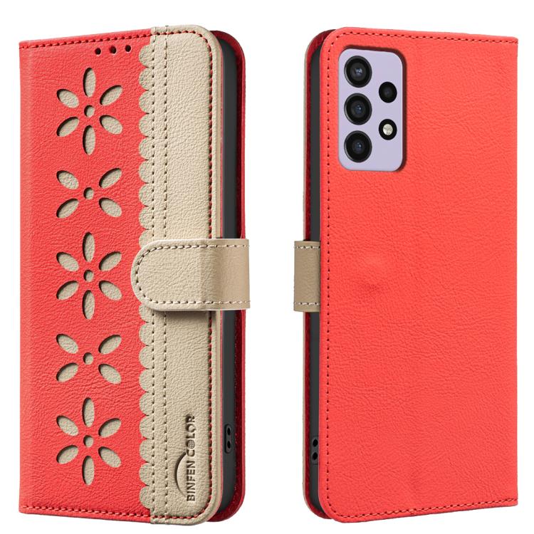 Custodia per telefono in pelle con motivo floreale traforato e protezione RFID., For Samsung Galaxy A22 5G, For Samsung Galaxy A32 4G, For Samsung Galaxy A72, For Samsung Galaxy A32 5G