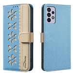 Custodia per telefono in pelle con motivo floreale traforato e protezione RFID., For Samsung Galaxy A13, For Samsung Galaxy A52 / A52S, For Samsung Galaxy A02S / A03S, For Samsung Galaxy A22 4G