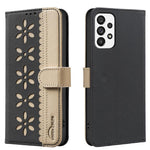Custodia per telefono in pelle con motivo floreale traforato e protezione RFID., For Samsung Galaxy A23 / M23 / M13 4G, For Samsung Galaxy A53, For Samsung Galaxy A73, For Samsung Galaxy A33 5G