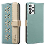 Custodia per telefono in pelle con motivo floreale traforato e protezione RFID., For Samsung Galaxy A23 / M23 / M13 4G, For Samsung Galaxy A53, For Samsung Galaxy A73, For Samsung Galaxy A33 5G