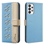 Custodia per telefono in pelle con motivo floreale traforato e protezione RFID., For Samsung Galaxy A23 / M23 / M13 4G, For Samsung Galaxy A53, For Samsung Galaxy A73, For Samsung Galaxy A33 5G