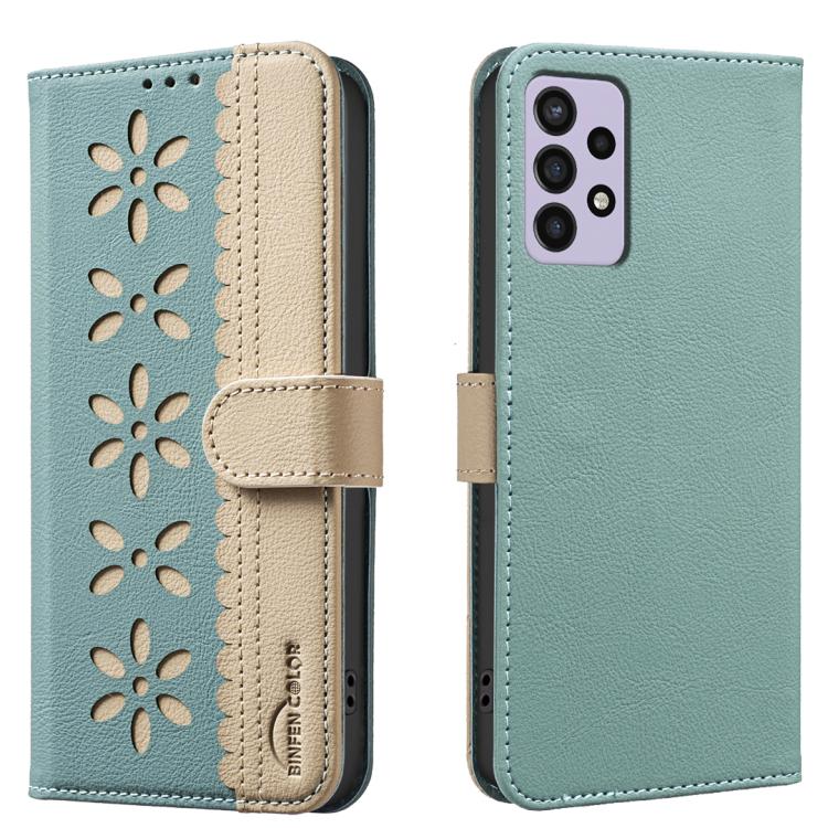 Custodia per telefono in pelle con motivo floreale traforato e protezione RFID., For Samsung Galaxy A22 5G, For Samsung Galaxy A32 4G, For Samsung Galaxy A72, For Samsung Galaxy A32 5G