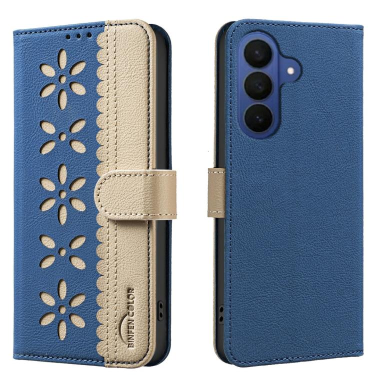 Custodia per telefono in pelle con motivo floreale traforato e protezione RFID., For Samsung Galaxy A37 5G, For Samsung Galaxy A27 5G, For Samsung Galaxy A06, For Samsung Galaxy A36 5G / A56 5G