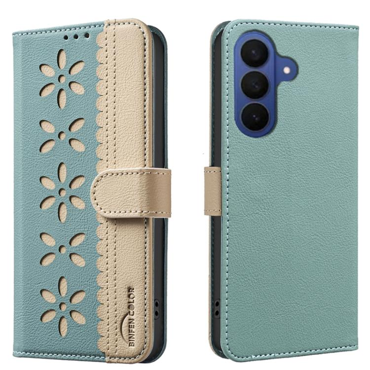 Custodia per telefono in pelle con motivo floreale traforato e protezione RFID., For Samsung Galaxy A37 5G, For Samsung Galaxy A27 5G, For Samsung Galaxy A06, For Samsung Galaxy A36 5G / A56 5G