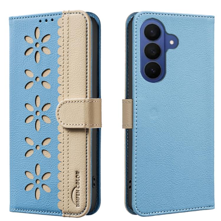Custodia per telefono in pelle con motivo floreale traforato e protezione RFID., For Samsung Galaxy A37 5G, For Samsung Galaxy A27 5G, For Samsung Galaxy A06, For Samsung Galaxy A36 5G / A56 5G