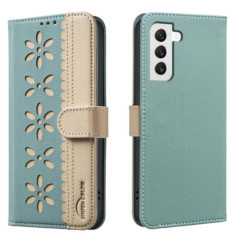 Custodia per telefono in pelle con motivo floreale traforato e protezione RFID., For Samsung Galaxy S23 5G, For Samsung Galaxy S22 Ultra 5G, For Samsung Galaxy S22+ 5G, For Samsung Galaxy S22 5G