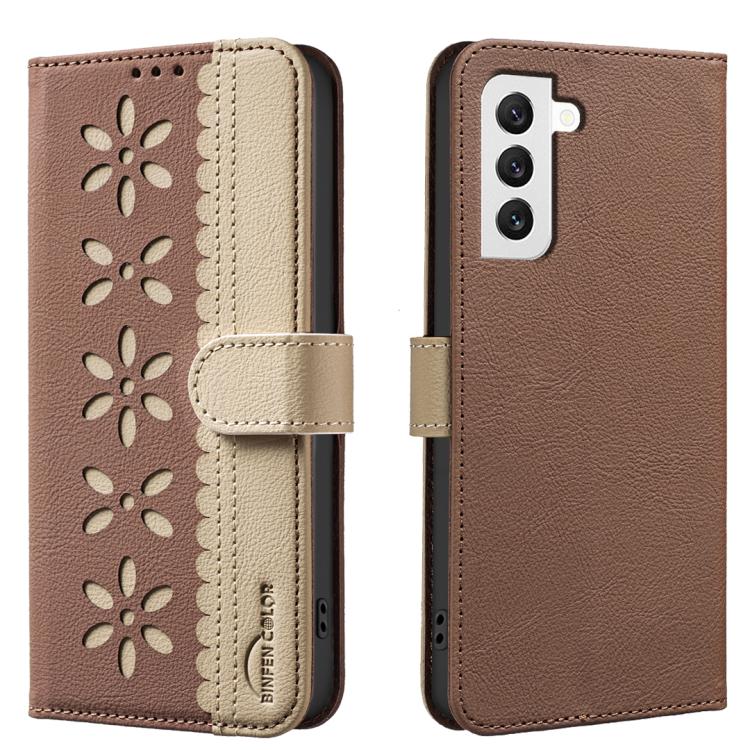 Custodia per telefono in pelle con motivo floreale traforato e protezione RFID., For Samsung Galaxy S21 FE 5G, For Samsung Galaxy S21 5G, For Samsung Galaxy S21+ 5G, For Samsung Galaxy S21 Ultra 5G