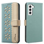 Custodia per telefono in pelle con motivo floreale traforato e protezione RFID., For Samsung Galaxy S21 FE 5G, For Samsung Galaxy S21 5G, For Samsung Galaxy S21+ 5G, For Samsung Galaxy S21 Ultra 5G