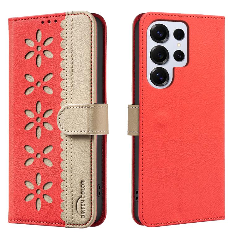Custodia per telefono in pelle con motivo floreale traforato e protezione RFID., For Samsung Galaxy S24 Ultra 5G, For Samsung Galaxy S23 FE 5G, For Samsung Galaxy S23 Ultra 5G, For Samsung Galaxy S23+ 5G
