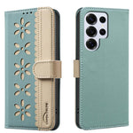 Custodia per telefono in pelle con motivo floreale traforato e protezione RFID., For Samsung Galaxy S24 Ultra 5G, For Samsung Galaxy S23 FE 5G, For Samsung Galaxy S23 Ultra 5G, For Samsung Galaxy S23+ 5G