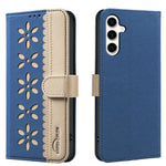 Custodia per telefono in pelle con motivo floreale traforato e protezione RFID., For Samsung Galaxy S23 5G, For Samsung Galaxy S22 Ultra 5G, For Samsung Galaxy S22+ 5G, For Samsung Galaxy S22 5G