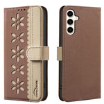 Custodia per telefono in pelle con motivo floreale traforato e protezione RFID., For Samsung Galaxy S23 5G, For Samsung Galaxy S22 Ultra 5G, For Samsung Galaxy S22+ 5G, For Samsung Galaxy S22 5G