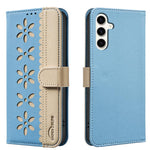Custodia per telefono in pelle con motivo floreale traforato e protezione RFID., For Samsung Galaxy S23 5G, For Samsung Galaxy S22 Ultra 5G, For Samsung Galaxy S22+ 5G, For Samsung Galaxy S22 5G
